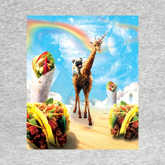 Pug Riding Unicorn Giraffe in the World of Mexican Dishes by Random Galaxy